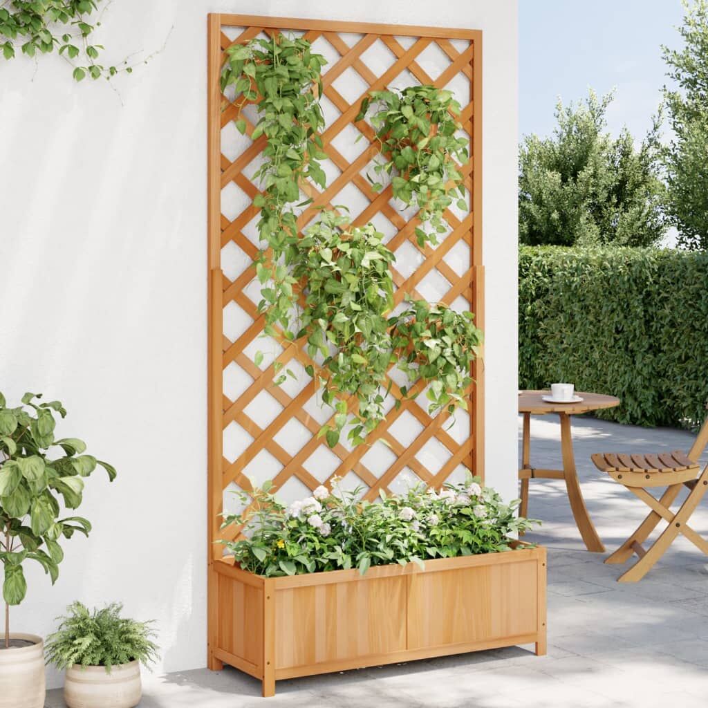 Planter with Trellis Brown Solid Wood Fir Planter with Trellis Brown Solid Wood Fir