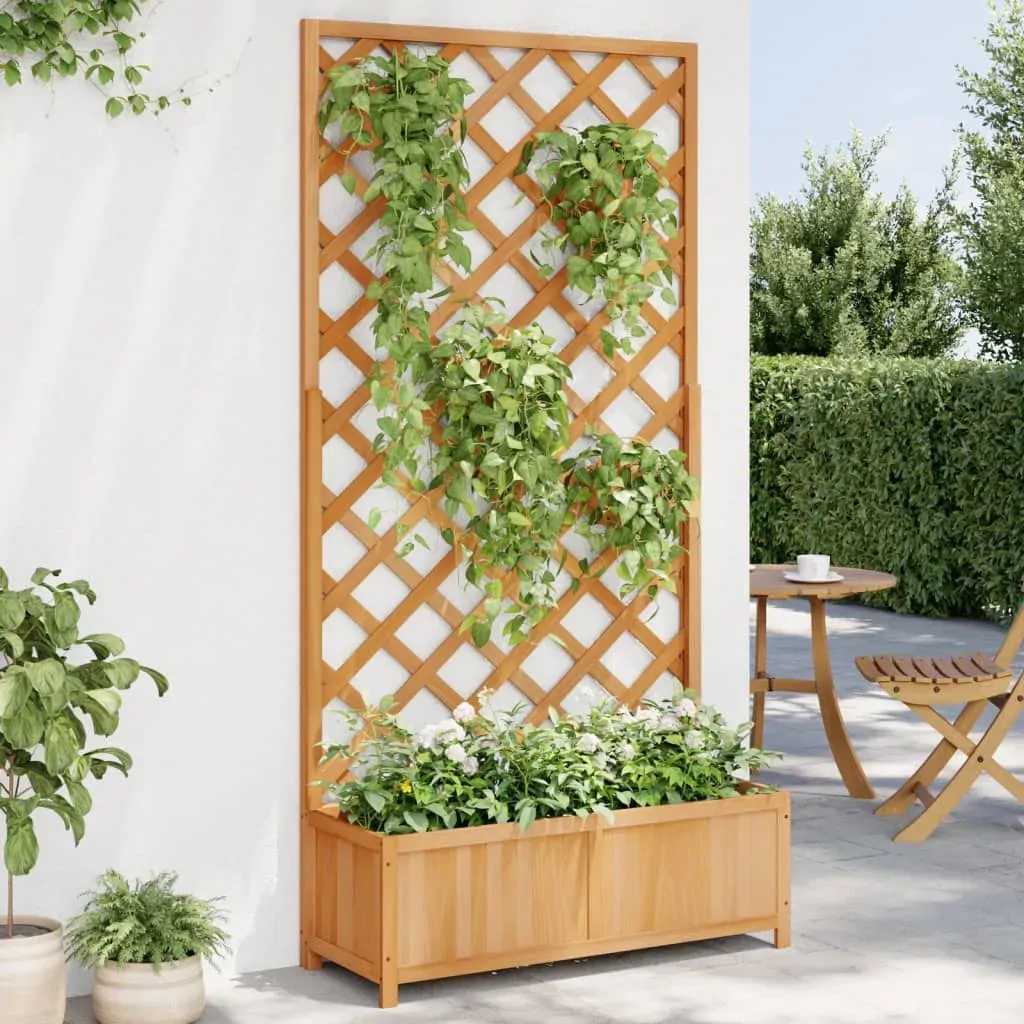Planter with Trellis Brown Solid Wood Fir Planter with Trellis Brown Solid Wood Fir