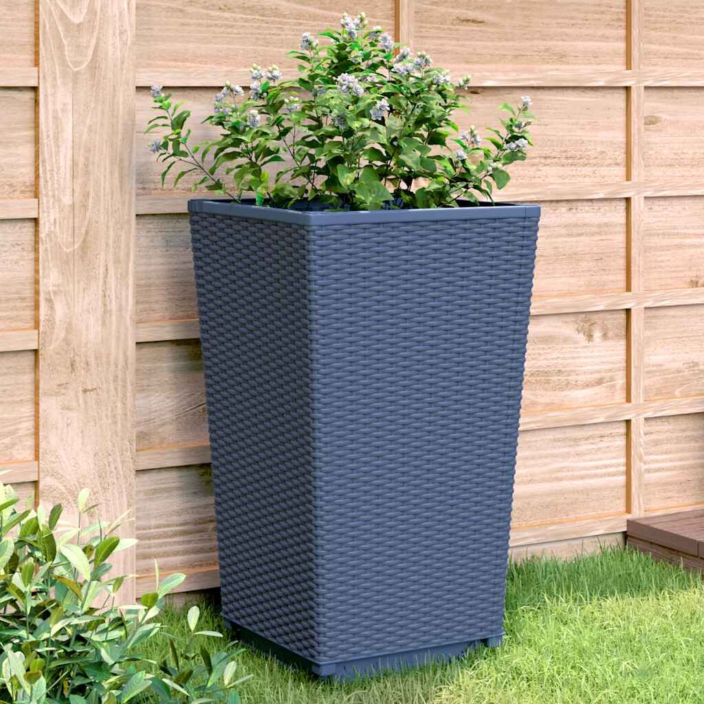 Garden Planters 2 pcs Blue Grey 32.5x32.5x57 cm PP Garden Planters 2 pcs Blue Grey 32.5x32.5x57 cm PP