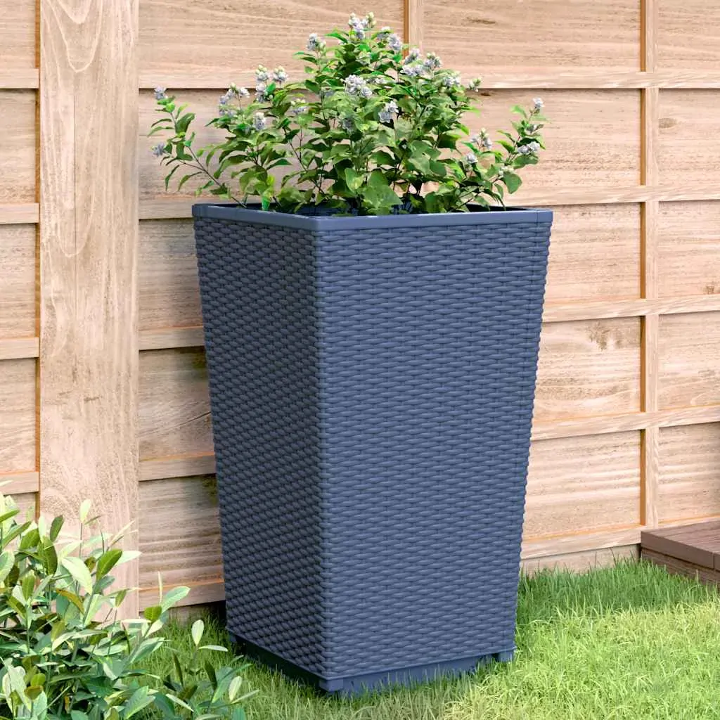 Garden Planters 2 pcs Blue Grey 32.5x32.5x57 cm PP Garden Planters 2 pcs Blue Grey 32.5x32.5x57 cm PP