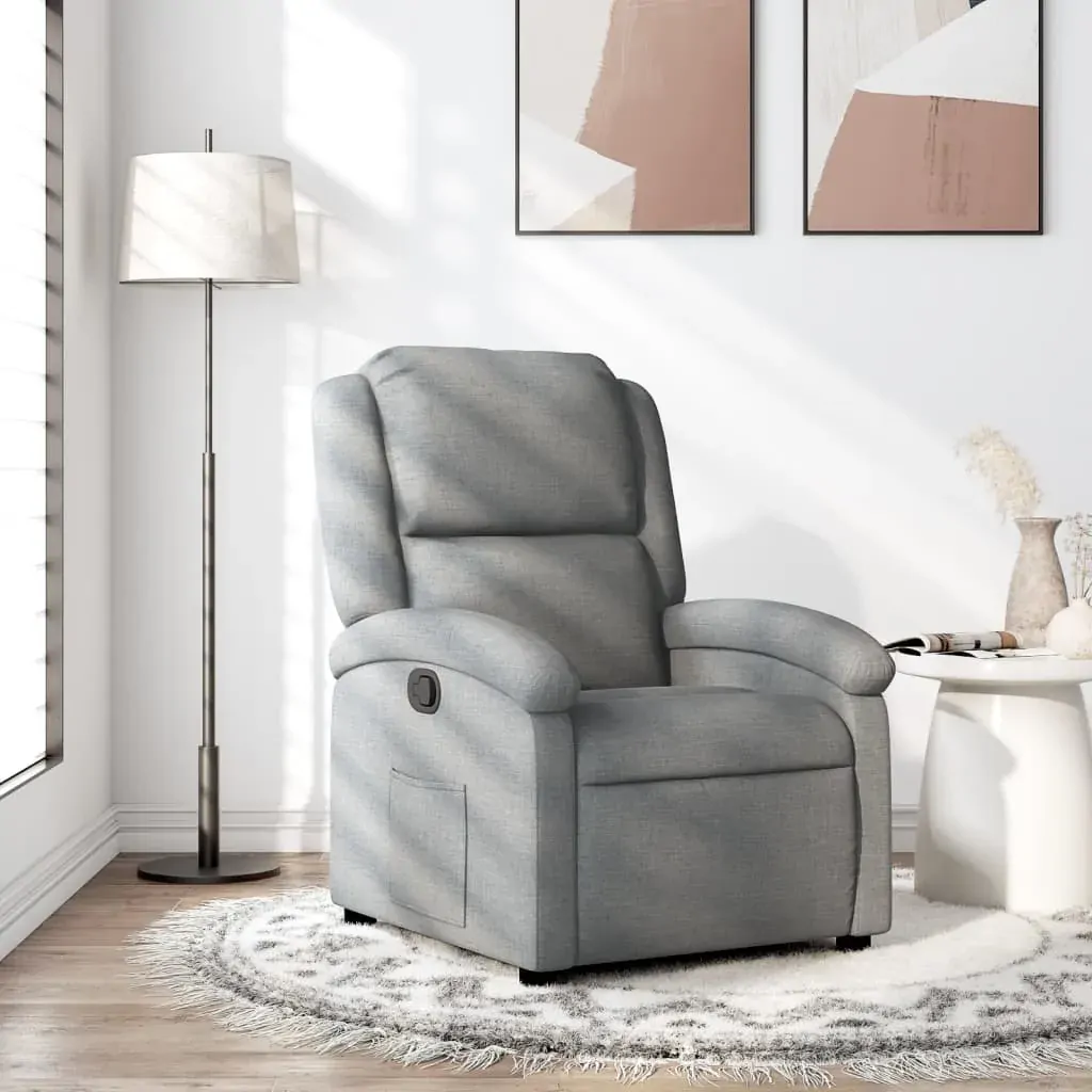 Recliner Chair Light Grey Fabric Recliner Chair Light Grey Fabric
