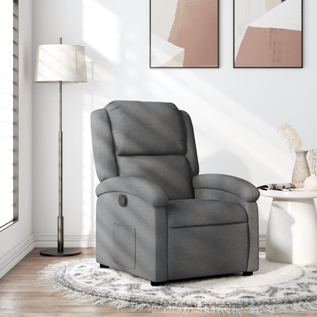 Recliner Chair Dark Grey Fabric Recliner Chair Dark Grey Fabric