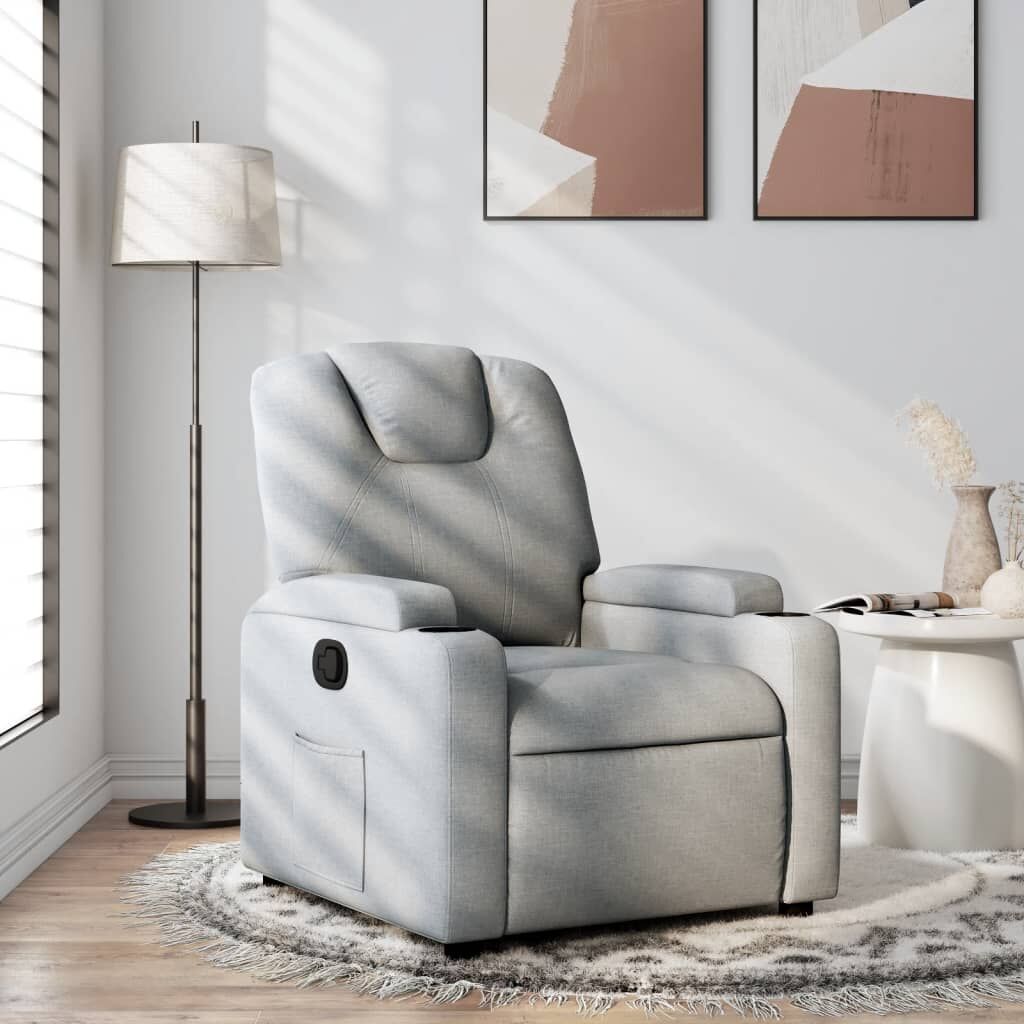 Recliner Chair Light Grey Fabric Recliner Chair Light Grey Fabric