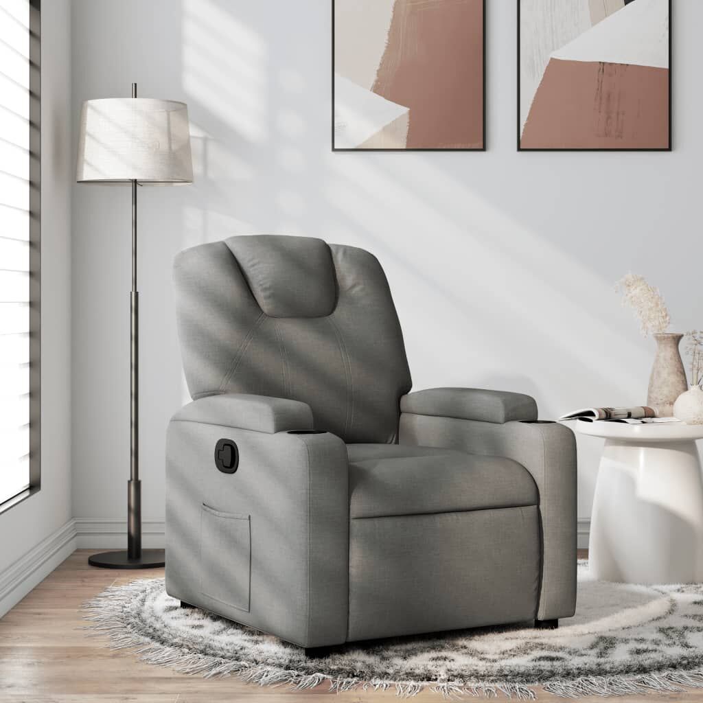 Recliner Chair Dark Grey Fabric Recliner Chair Dark Grey Fabric