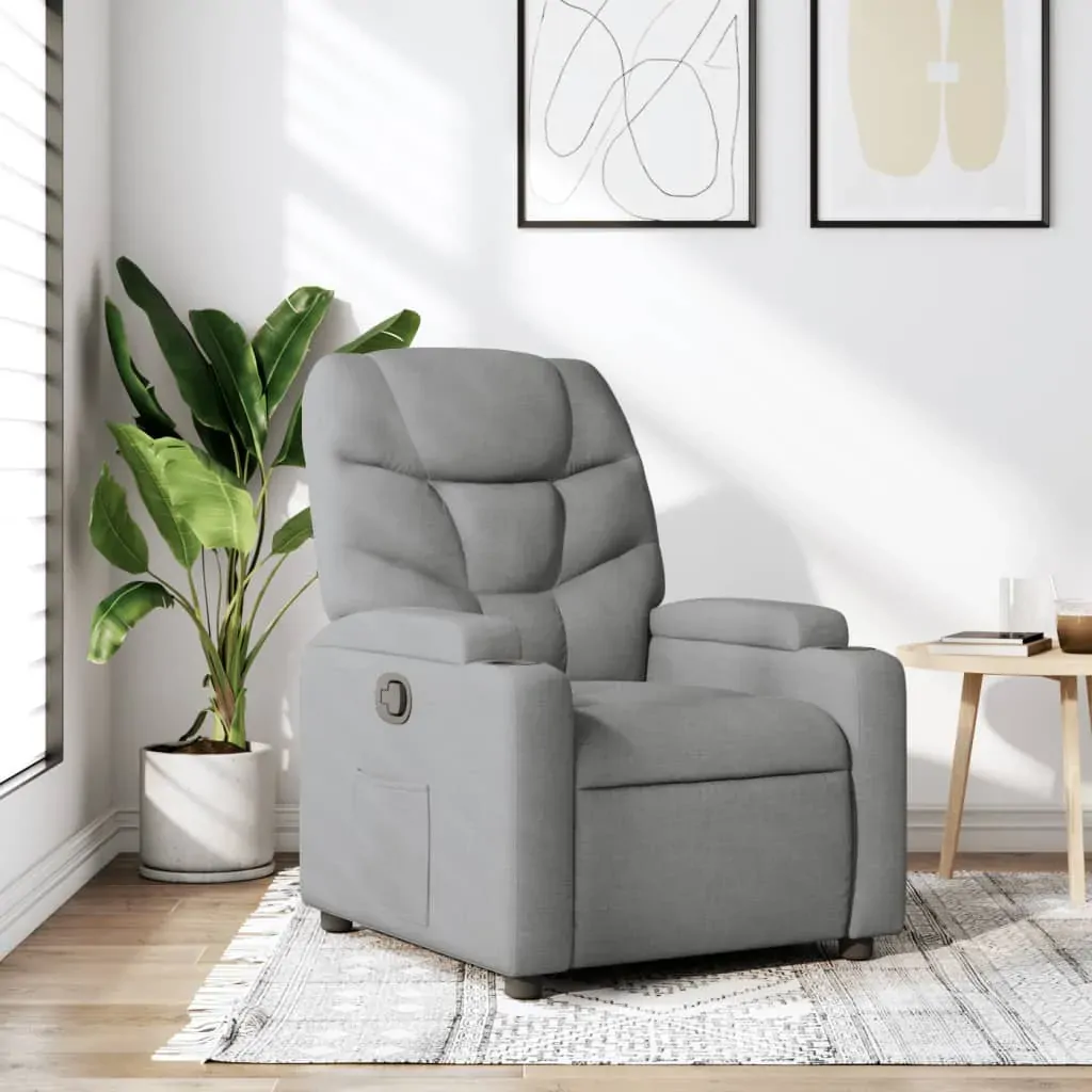 Recliner Chair Light Grey Fabric Recliner Chair Light Grey Fabric