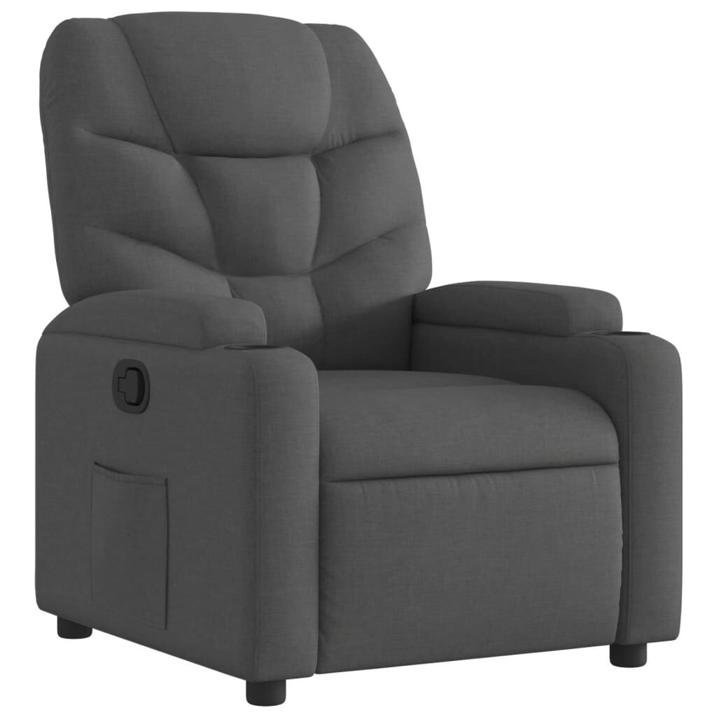 Recliner Chair Dark Grey Fabric Recliner Chair Dark Grey Fabric