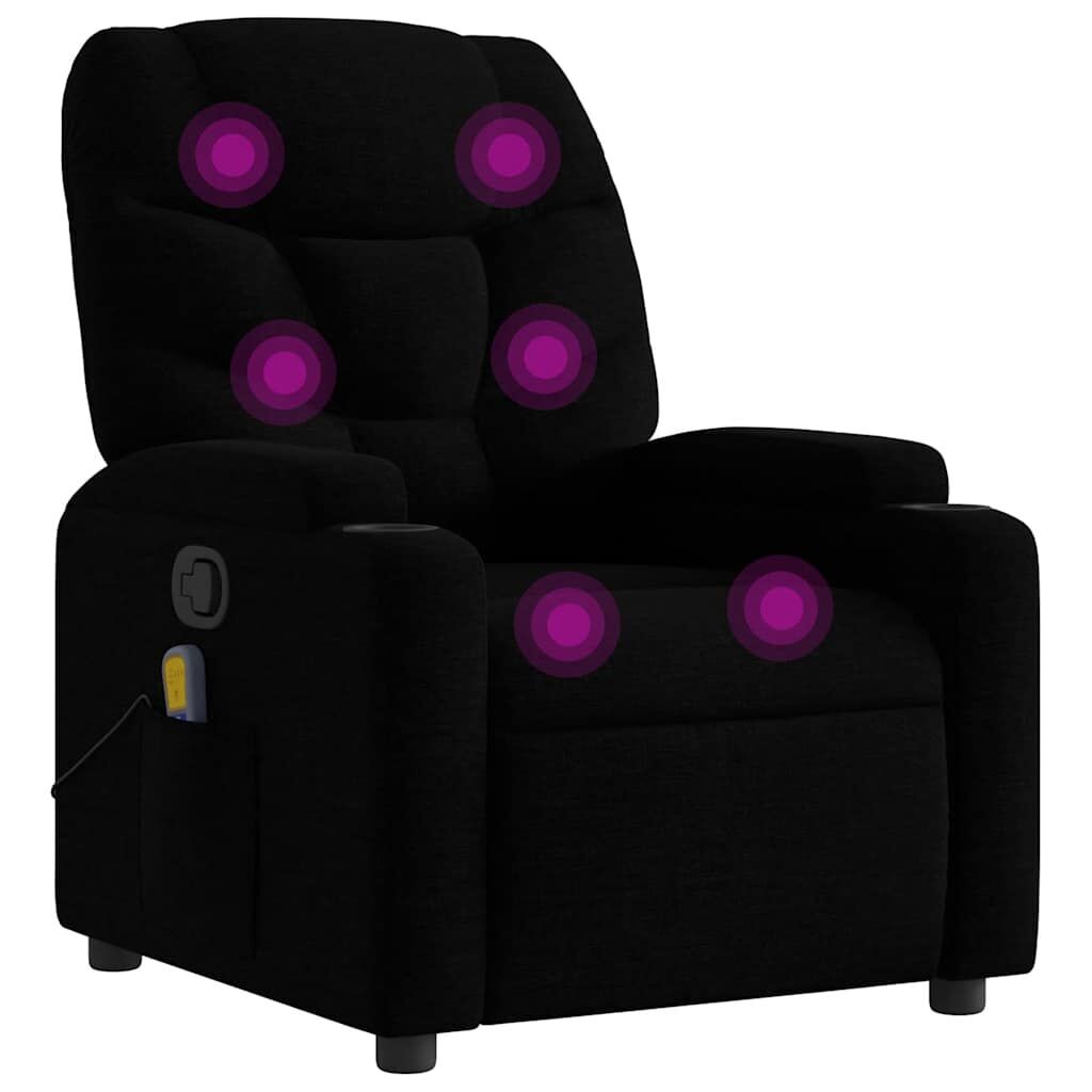 Massage Recliner Chair Black Fabric Massage Recliner Chair Black Fabric
