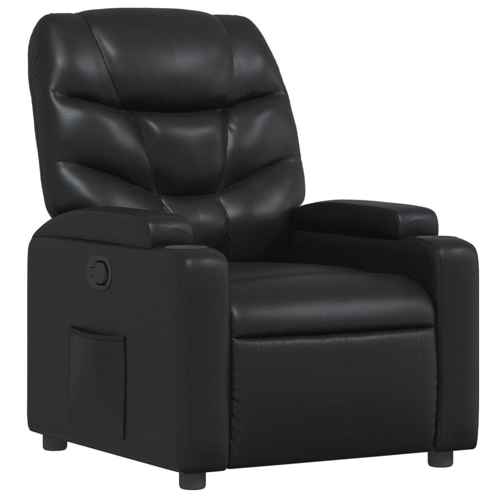 Recliner Chair Black Faux Leather Recliner Chair Black Faux Leather