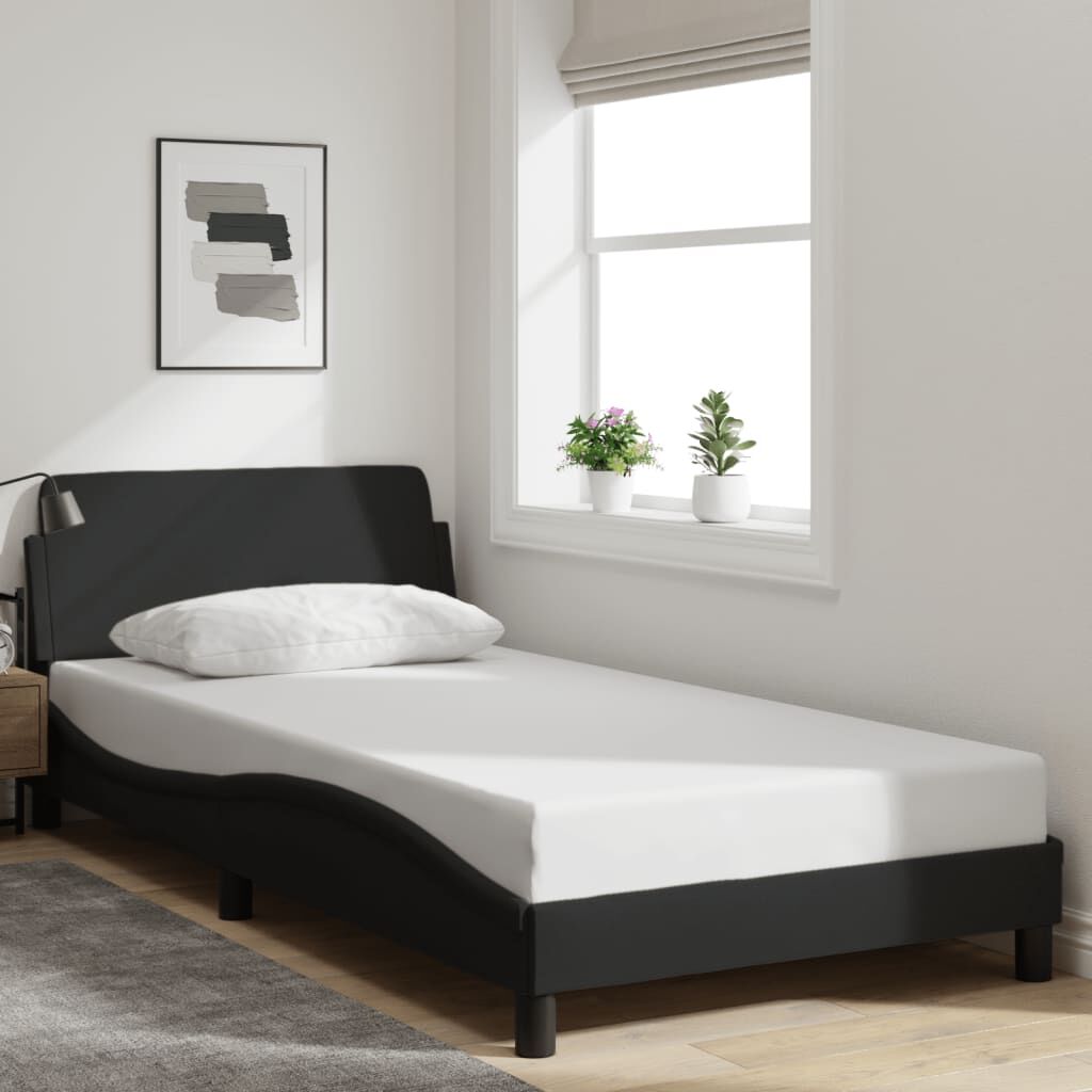 Bed Frame without Mattress Black 107x203 cm King Single Fabric Bed Frame without Mattress Black 107x203 cm King Single Fabric