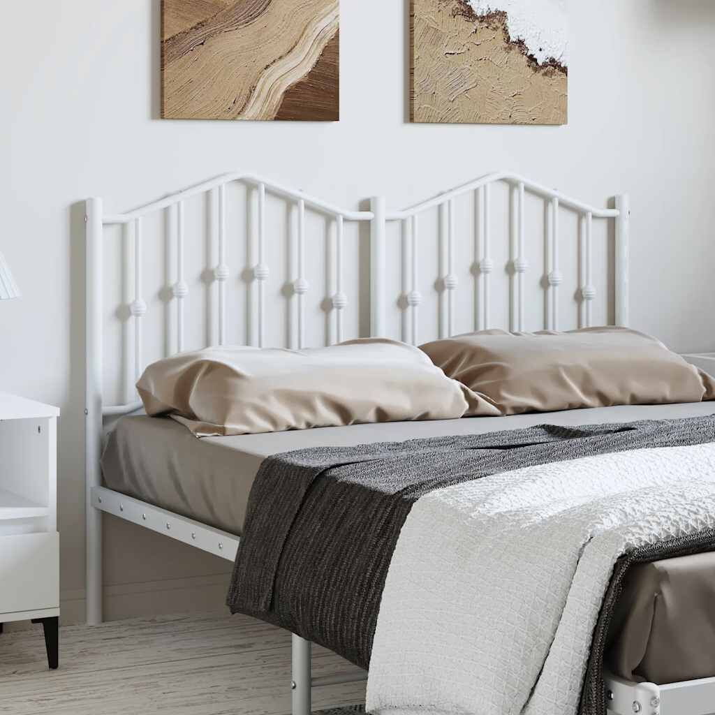 Metal Headboard White 137 cm Double Metal Headboard White 137 cm Double