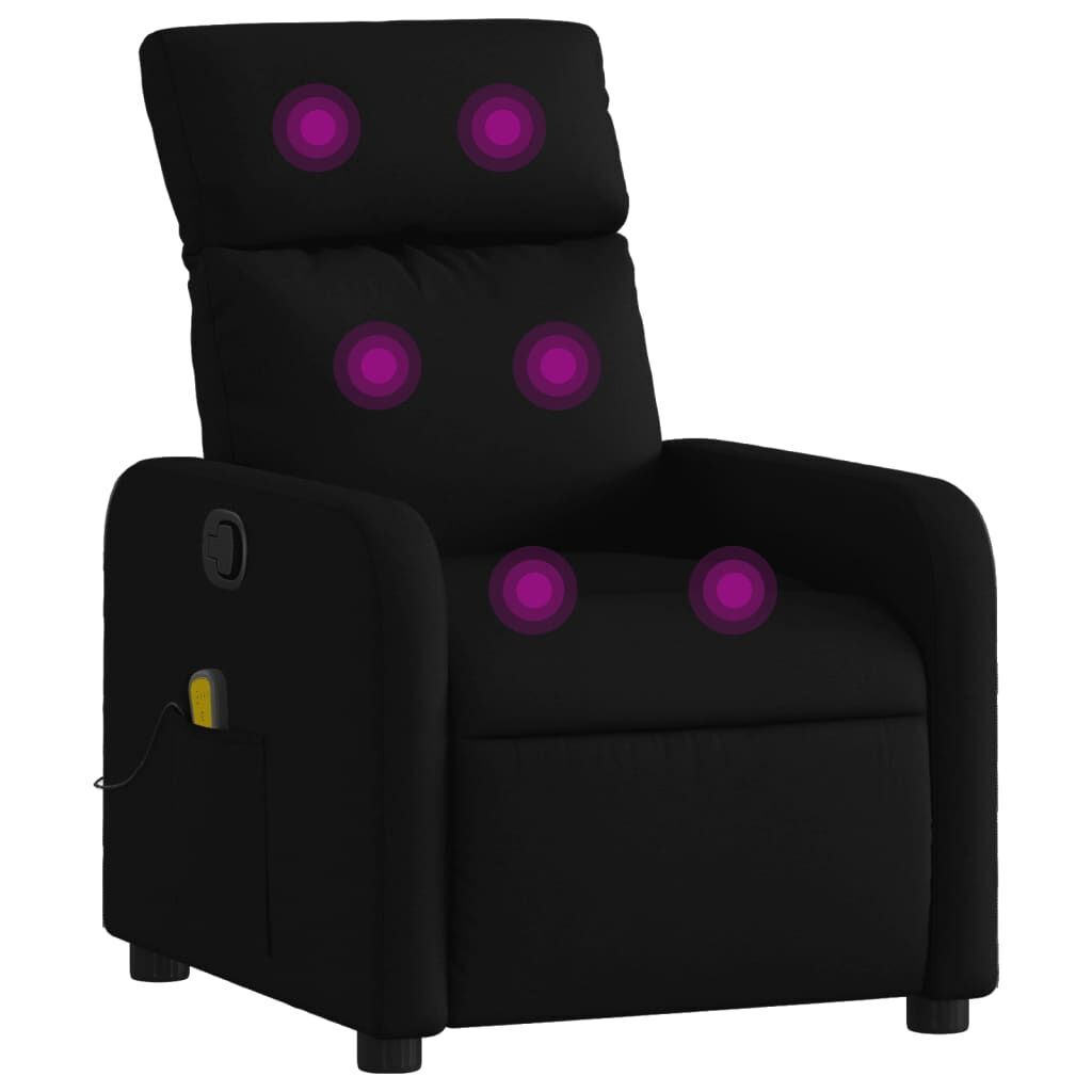 Massage Recliner Chair Black Fabric Massage Recliner Chair Black Fabric