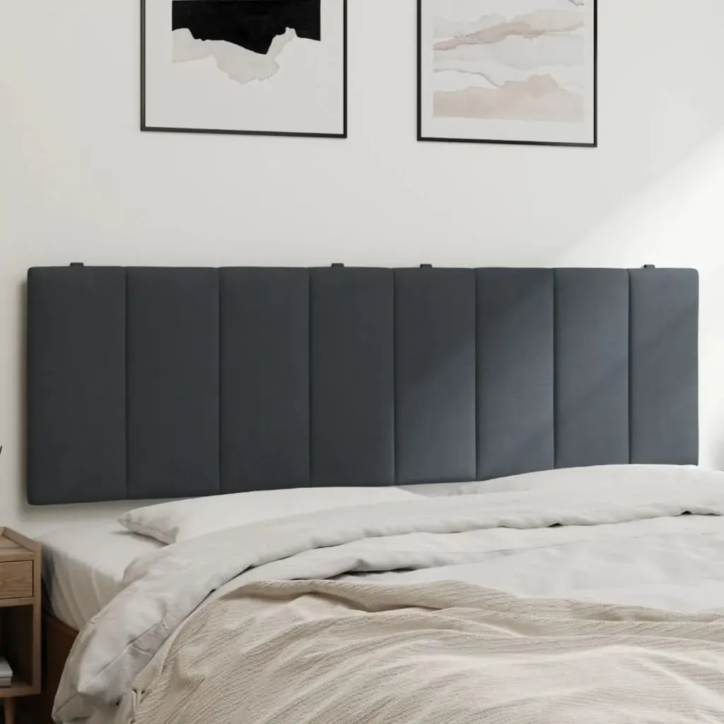 Headboard Cushion "Hanko" Dark Grey 152 cm Queen Velvet Headboard Cushion "Hanko" Dark Grey 152 cm Queen Velvet