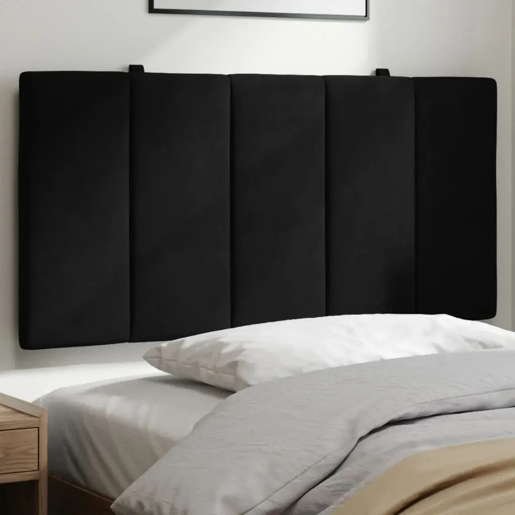 Headboard Cushion "Hanko" Black 107 cm King Single Velvet Headboard Cushion "Hanko" Black 107 cm King Single Velvet