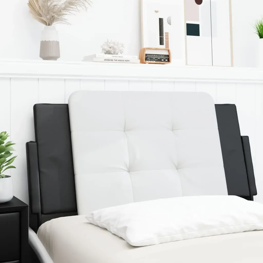 Headboard Cushion "Zadar" White and Black 107 cm King Single Faux Leather Headboard Cushion "Zadar" White and Black 107 cm King Single Faux Leather