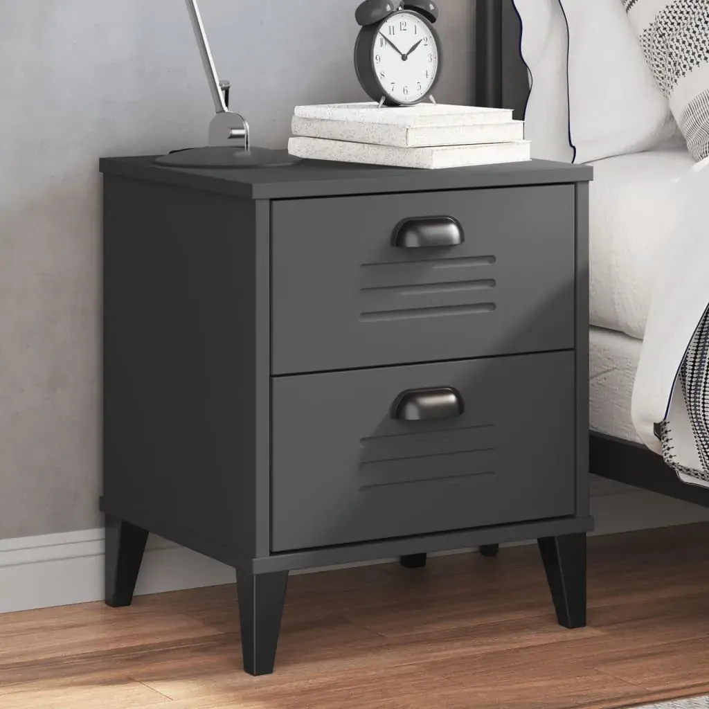 Bedside Cabinet VIKEN Anthracite Grey Engineered Wood Bedside Cabinet VIKEN Anthracite Grey Engineered Wood