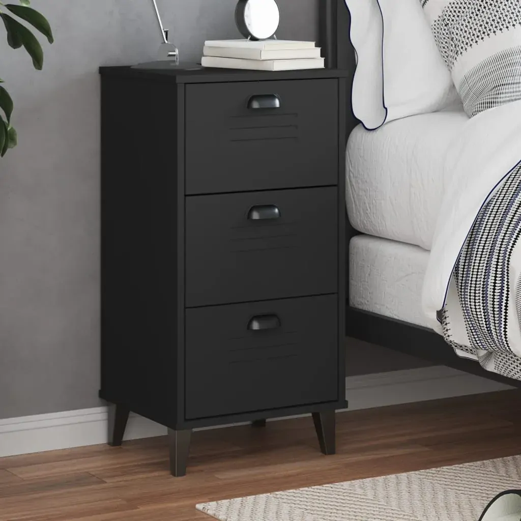 Bedside Cabinet VIKEN Black Engineered Wood Bedside Cabinet VIKEN Black Engineered Wood