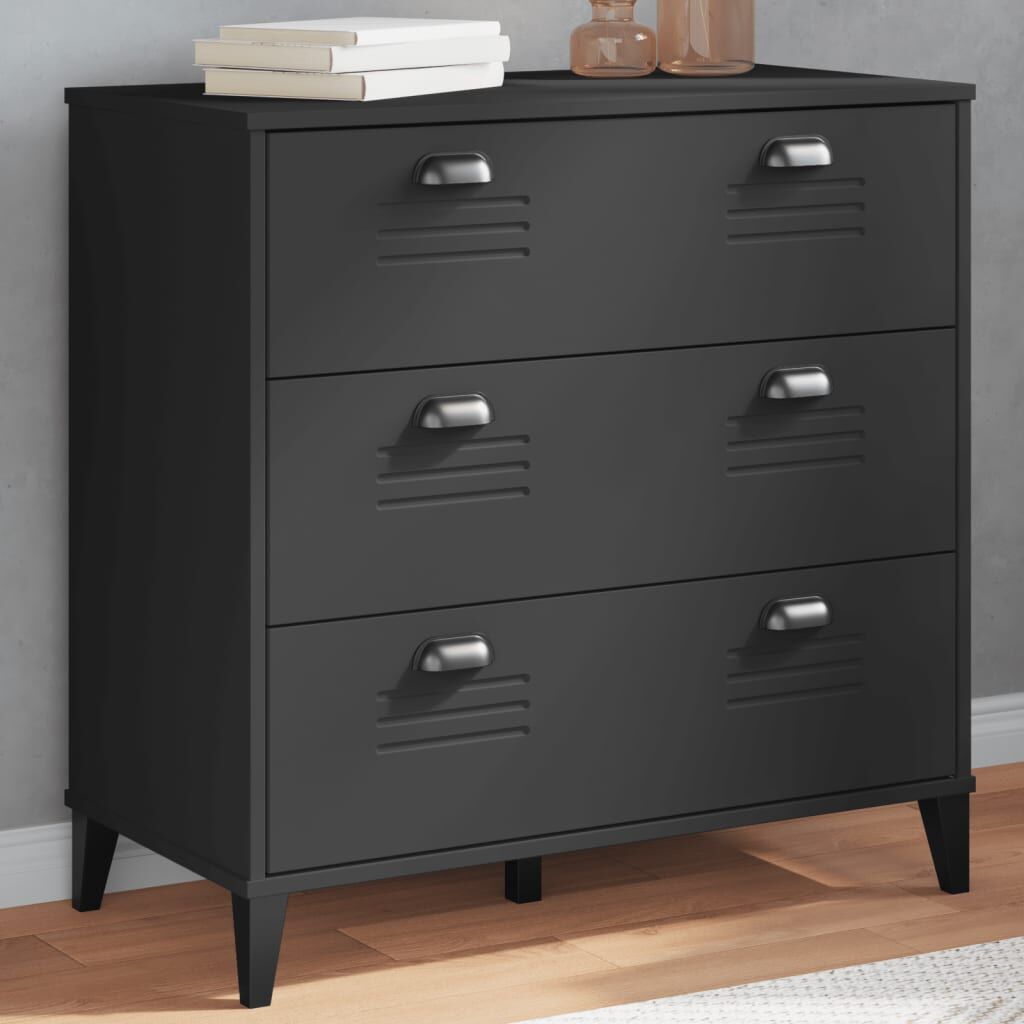 Drawer Cabinet VIKEN Black Engineered Wood Drawer Cabinet VIKEN Black Engineered Wood