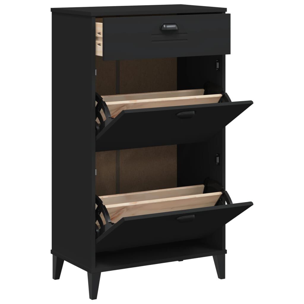 Shoe Cabinet VIKEN Black Engineered Wood Shoe Cabinet VIKEN Black Engineered Wood