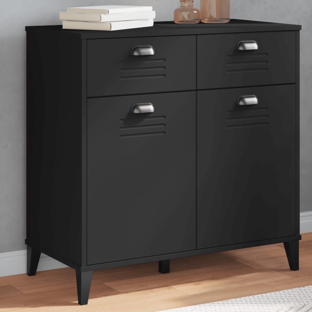Sideboard VIKEN Black 80x40x80 cm Engineered Wood Sideboard VIKEN Black 80x40x80 cm Engineered Wood
