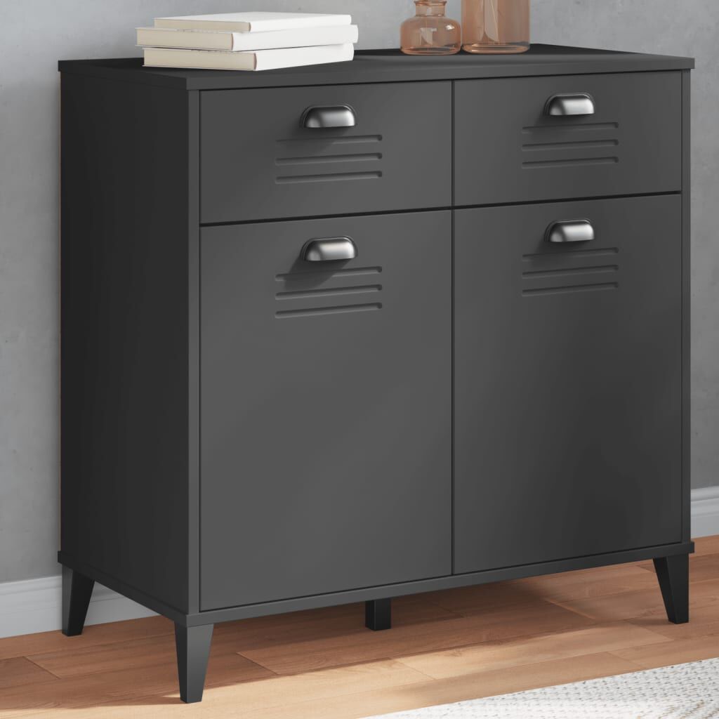 Sideboard VIKEN Anthracite Grey 80x40x80 cm Engineered Wood Sideboard VIKEN Anthracite Grey 80x40x80 cm Engineered Wood