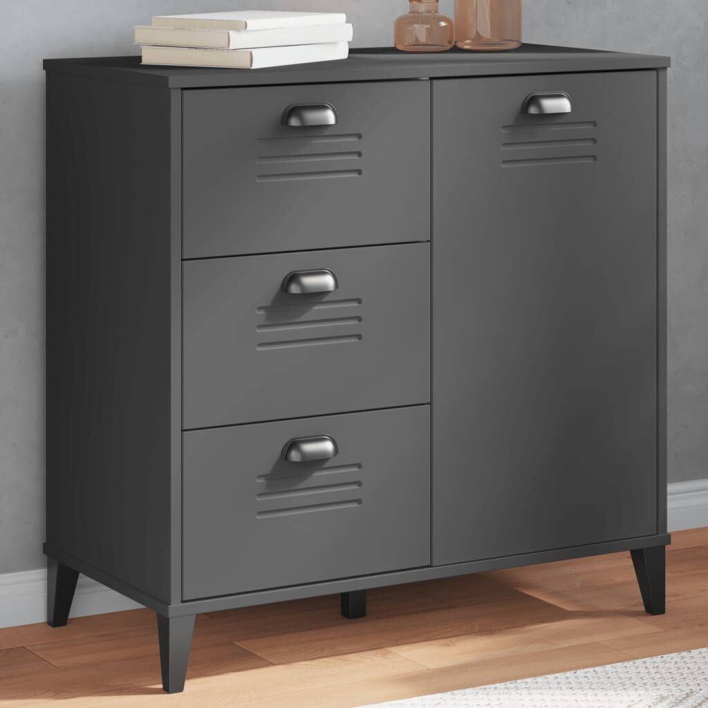 Sideboard VIKEN Anthracite Grey 80x40x80 cm Engineered Wood Sideboard VIKEN Anthracite Grey 80x40x80 cm Engineered Wood