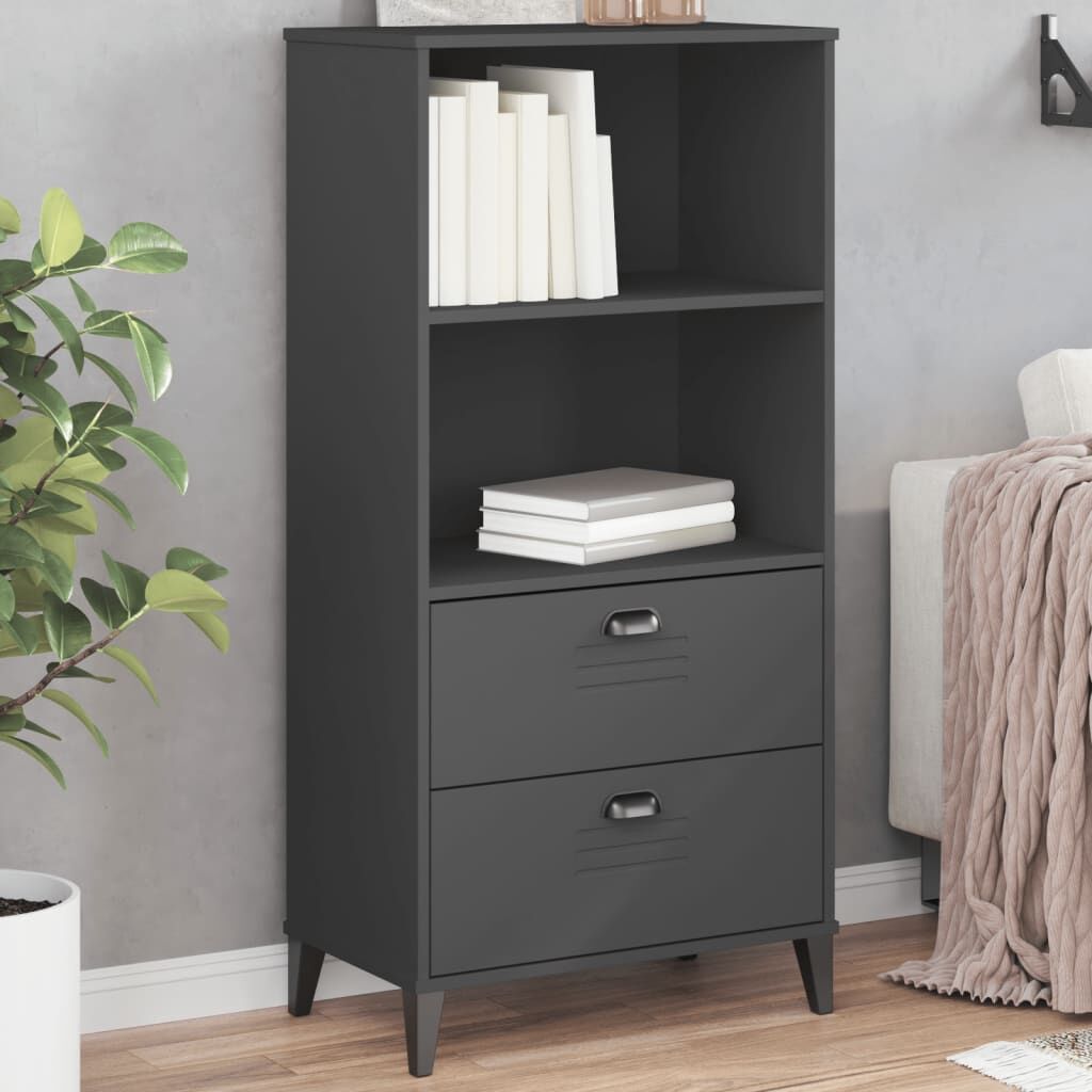 Bookcase VIKEN Anthracite Grey 60x35x123 cm Engineered Wood Bookcase VIKEN Anthracite Grey 60x35x123 cm Engineered Wood