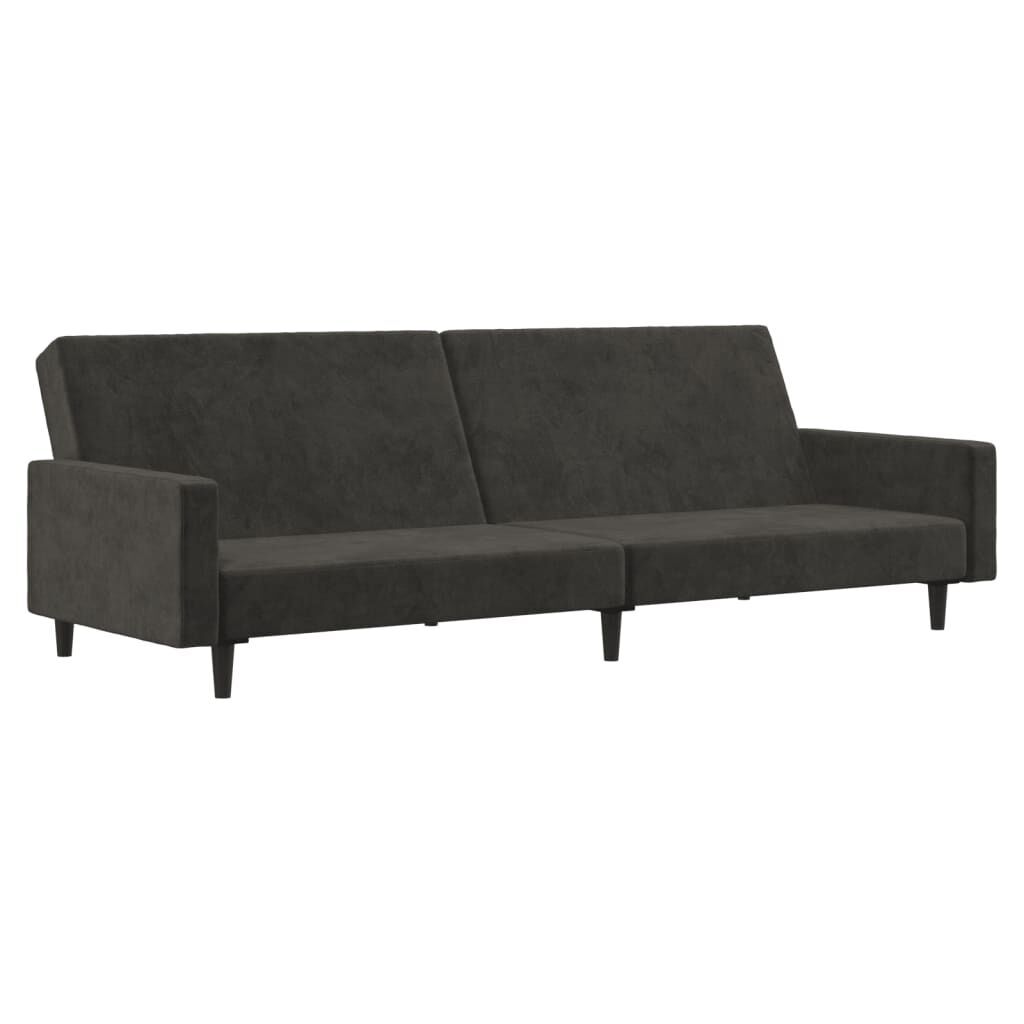 2-Seater Sofa Bed Dark Grey Velvet 2-Seater Sofa Bed Dark Grey Velvet