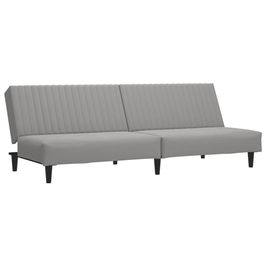 2-Seater Sofa Bed Light Grey Velvet 2-Seater Sofa Bed Light Grey Velvet