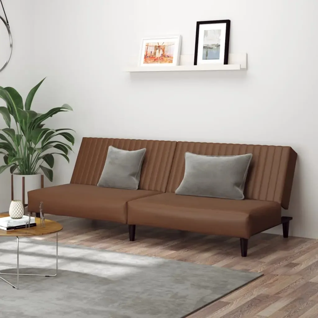 2-Seater Sofa Bed Brown Faux Leather 2-Seater Sofa Bed Brown Faux Leather