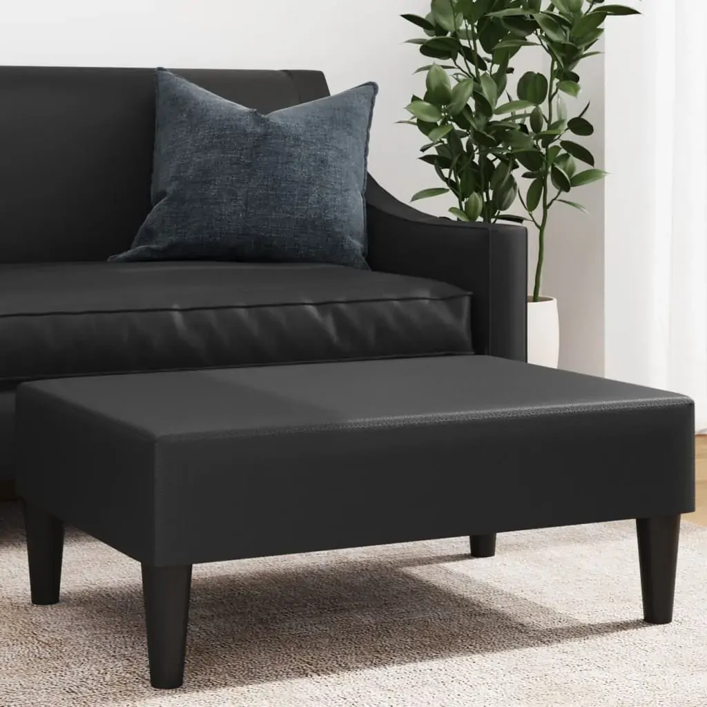 Footstool Black 77x55x31 cm Faux Leather Footstool Black 77x55x31 cm Faux Leather