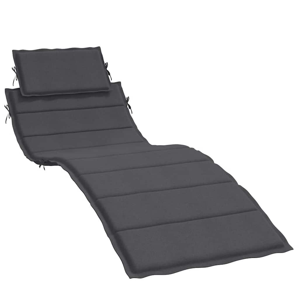 Sun Lounger Cushion Melange Anthracite 186x58x4 cm Fabric Sun Lounger Cushion Melange Anthracite 186x58x4 cm Fabric
