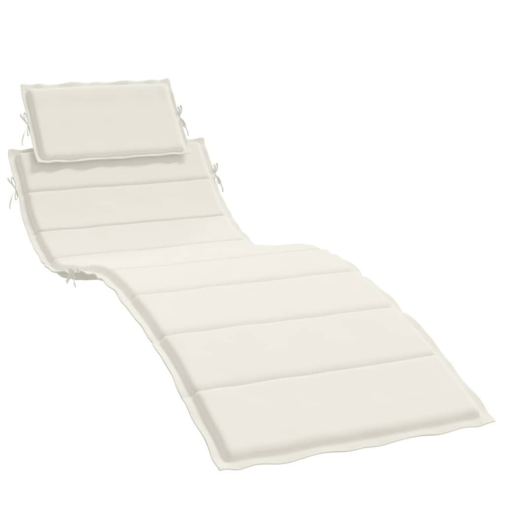 Sun Lounger Cushion Melange Cream 186x58x4 cm Fabric Sun Lounger Cushion Melange Cream 186x58x4 cm Fabric