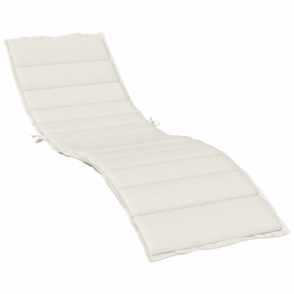 Sun Lounger Cushion Melange Cream 200x70x4 cm Fabric Sun Lounger Cushion Melange Cream 200x70x4 cm Fabric