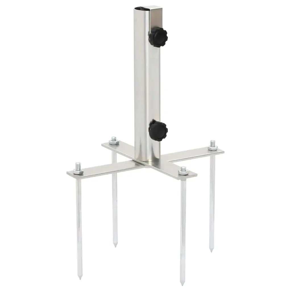 Parasol Base with Ground Spikes for Ø32-38 mm Silver Steel Parasol Base with Ground Spikes for Ø32-38 mm Silver Steel