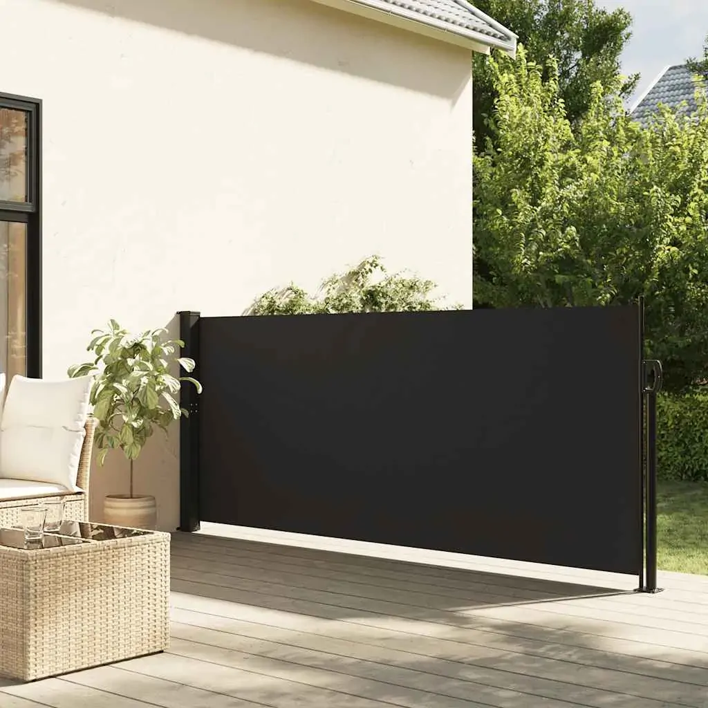 Retractable Side Awning Black 140x300 cm Retractable Side Awning Black 140x300 cm