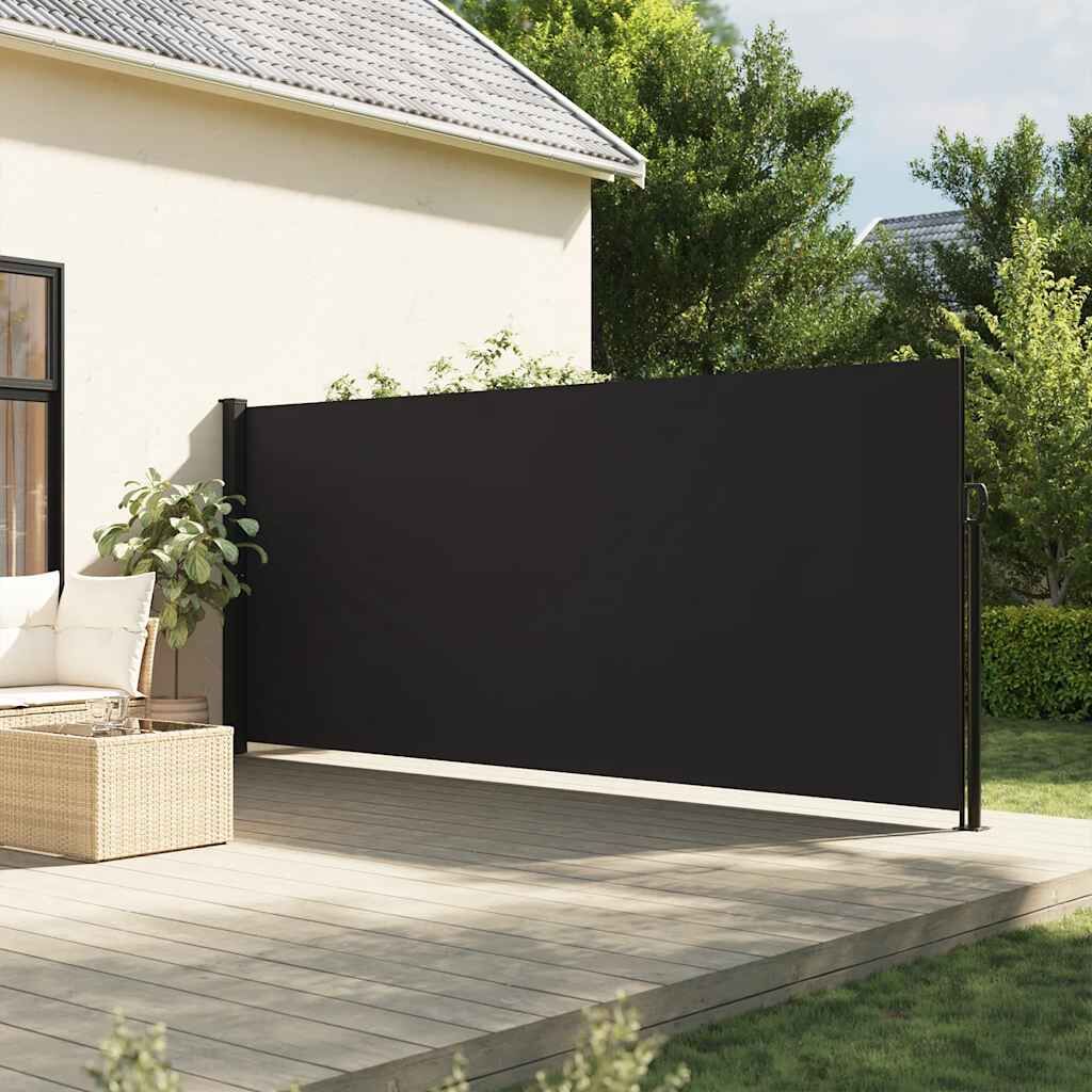 Retractable Side Awning Black 180x500 cm Retractable Side Awning Black 180x500 cm