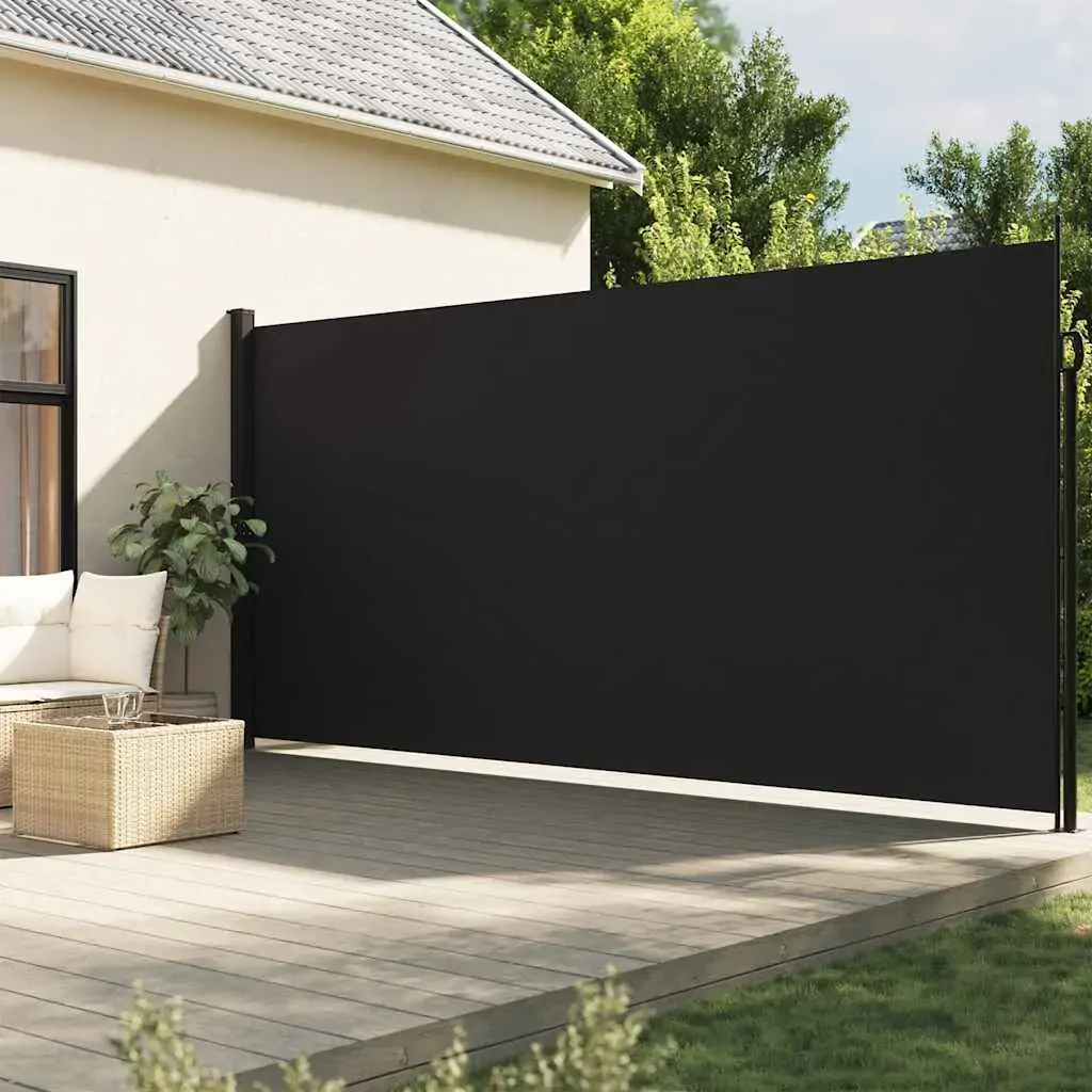 Retractable Side Awning Black 220x600 cm Retractable Side Awning Black 220x600 cm