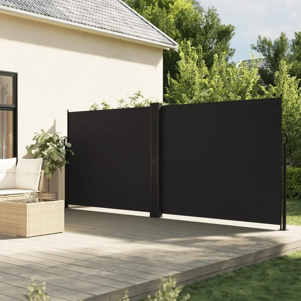 Retractable Side Awning Black 180x1000 cm Retractable Side Awning Black 180x1000 cm