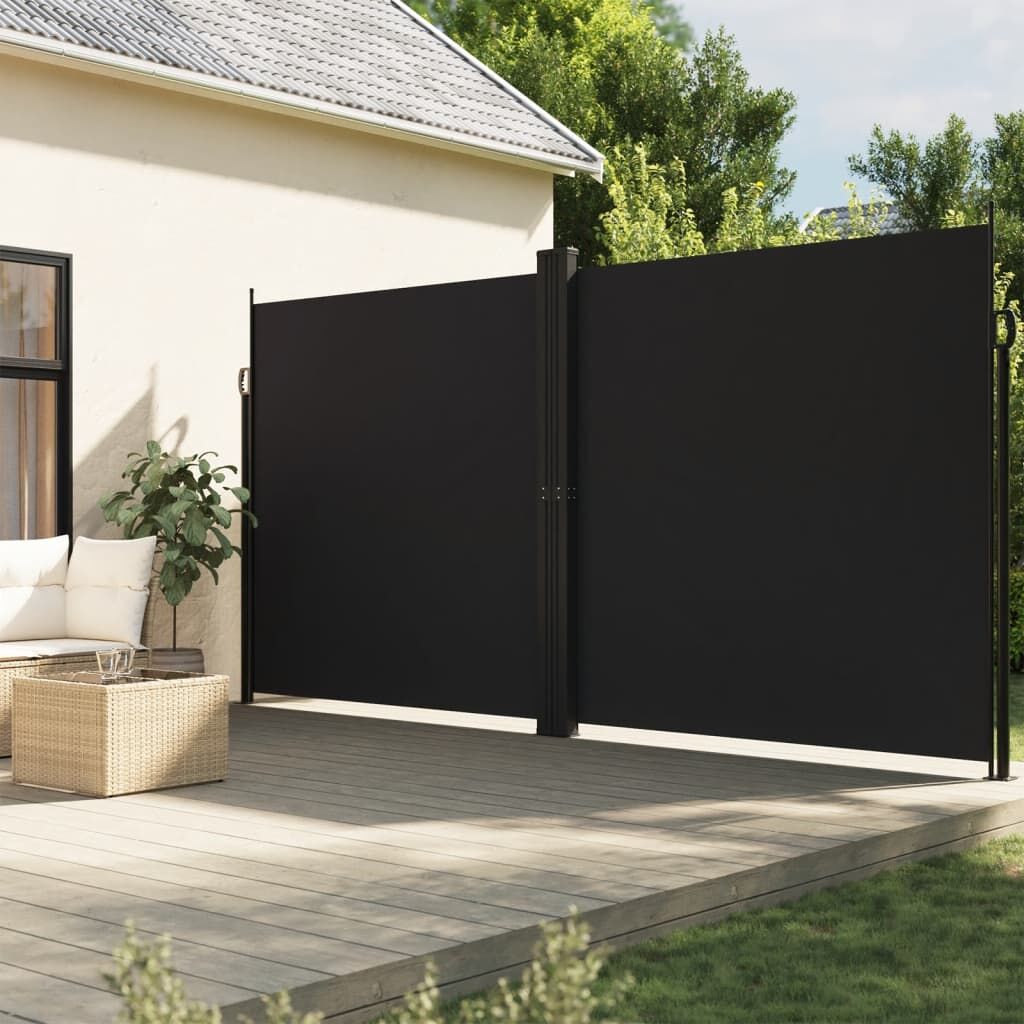 Retractable Side Awning Black 220x1000 cm Retractable Side Awning Black 220x1000 cm