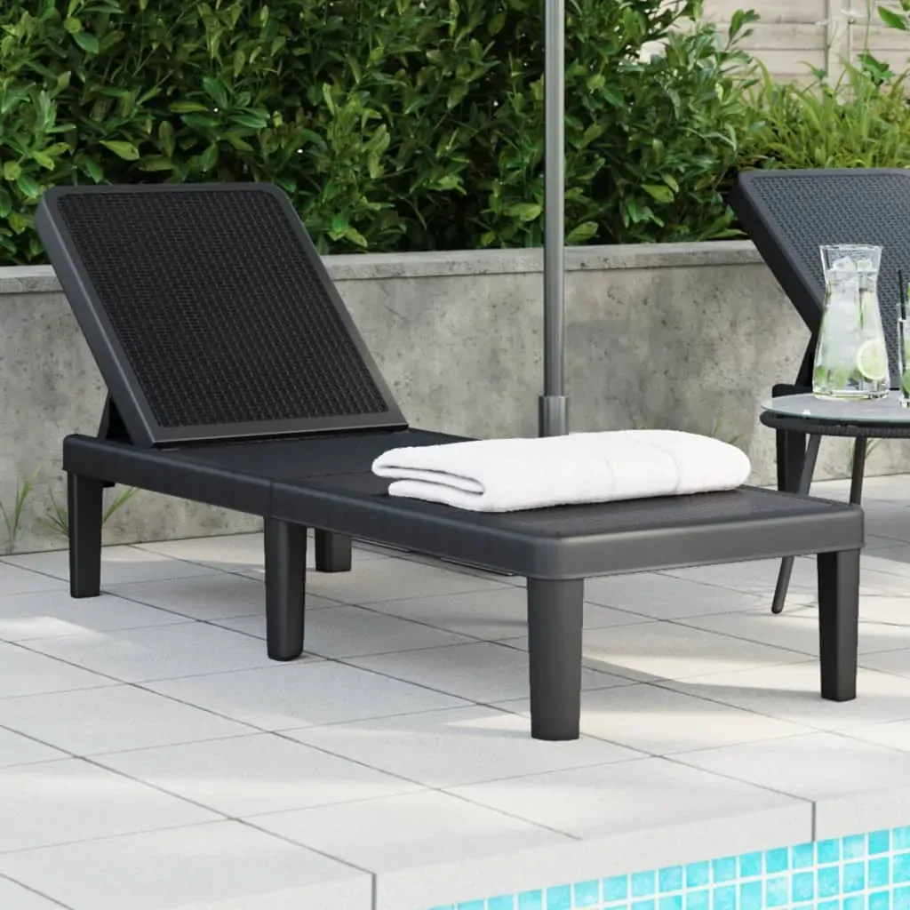 4-Way Height Adjustable Sun Lounger 155.5x57x28 cm Polypropylene 4-Way Height Adjustable Sun Lounger 155.5x57x28 cm Polypropylene