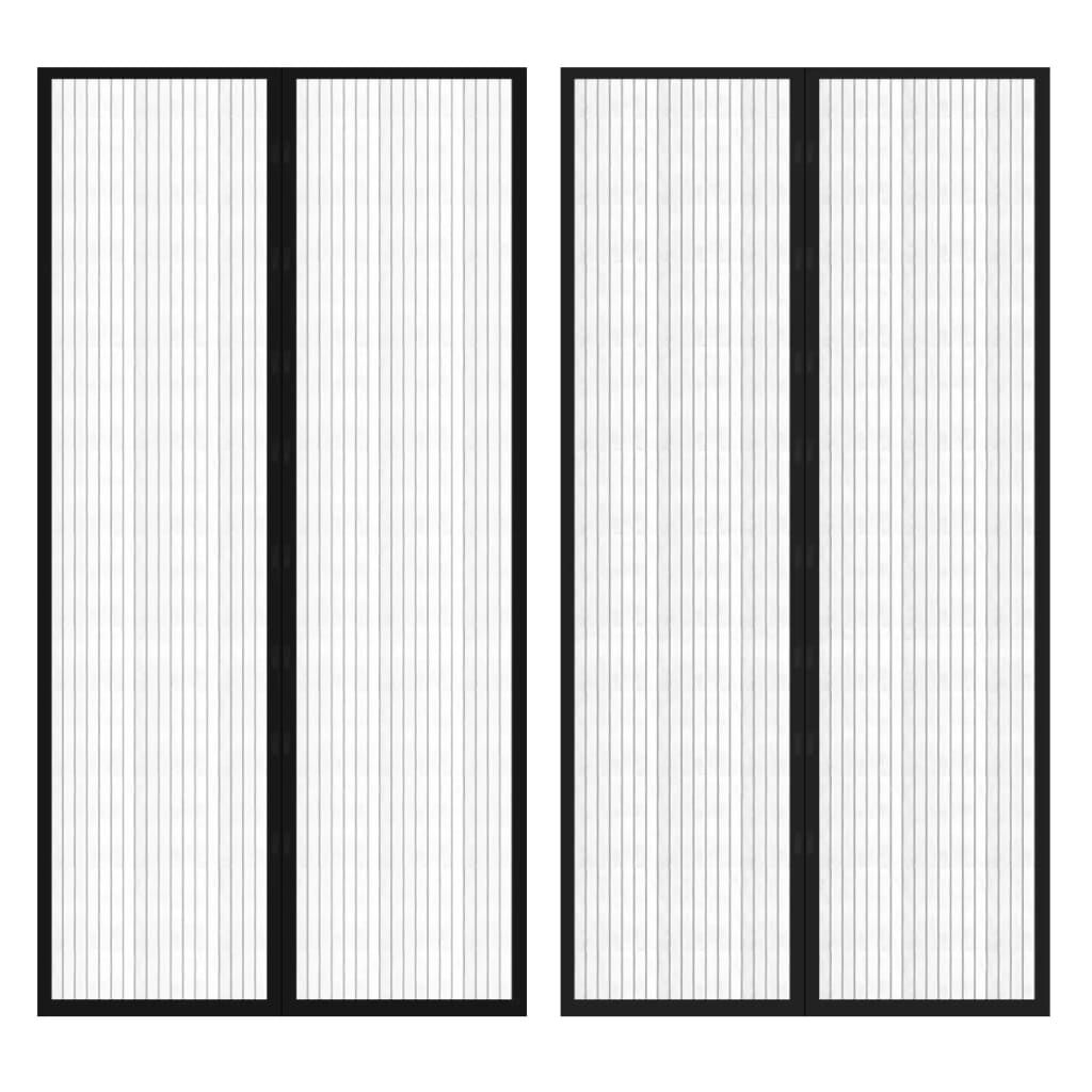 Insect Door Curtain 210 x 100 cm 2 pcs Magnet Black Insect Door Curtain 210 x 100 cm 2 pcs Magnet Black