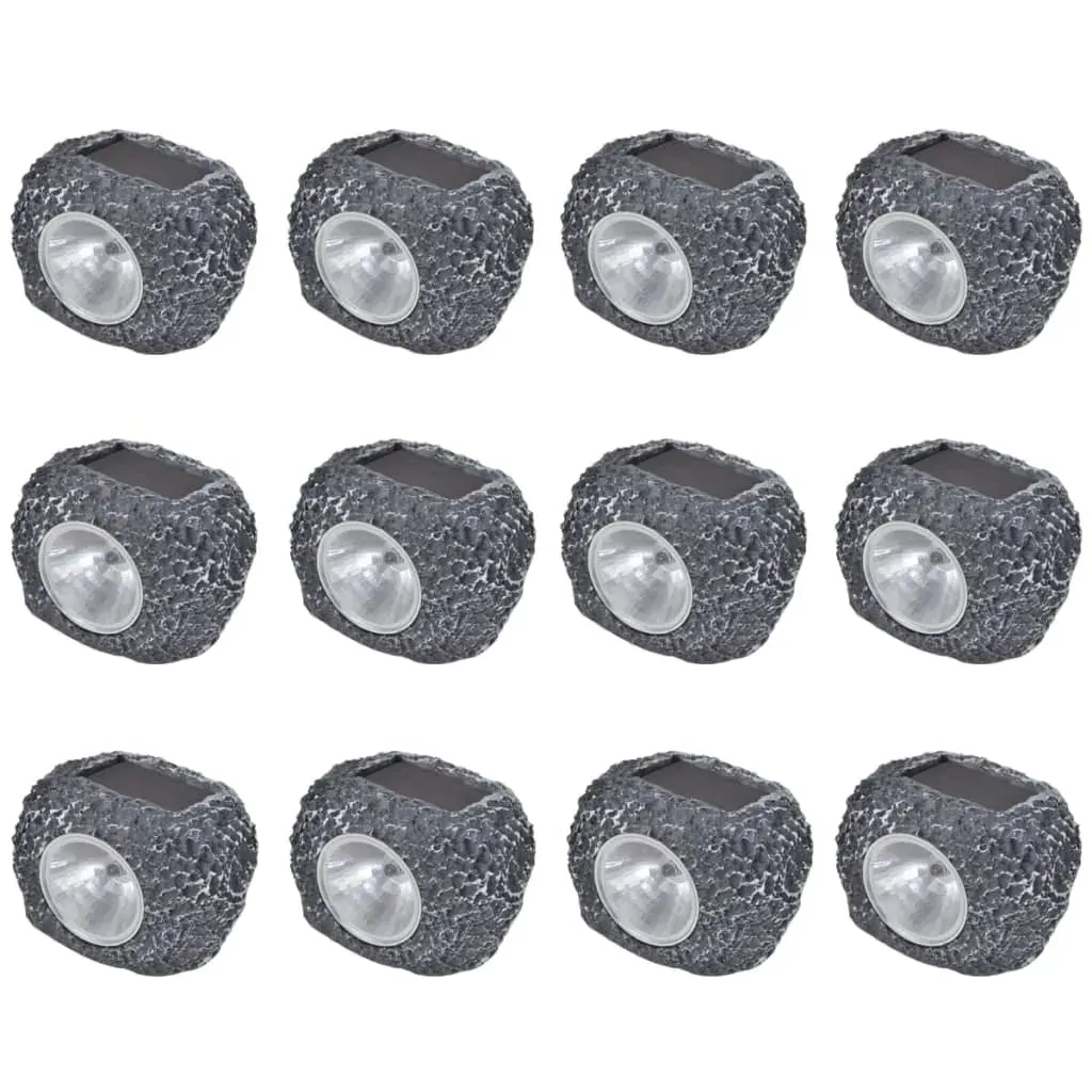 Outdoor Solar Powered LED Spotlight Stone Shape 12 pcs Outdoor Solar Powered LED Spotlight Stone Shape 12 pcs