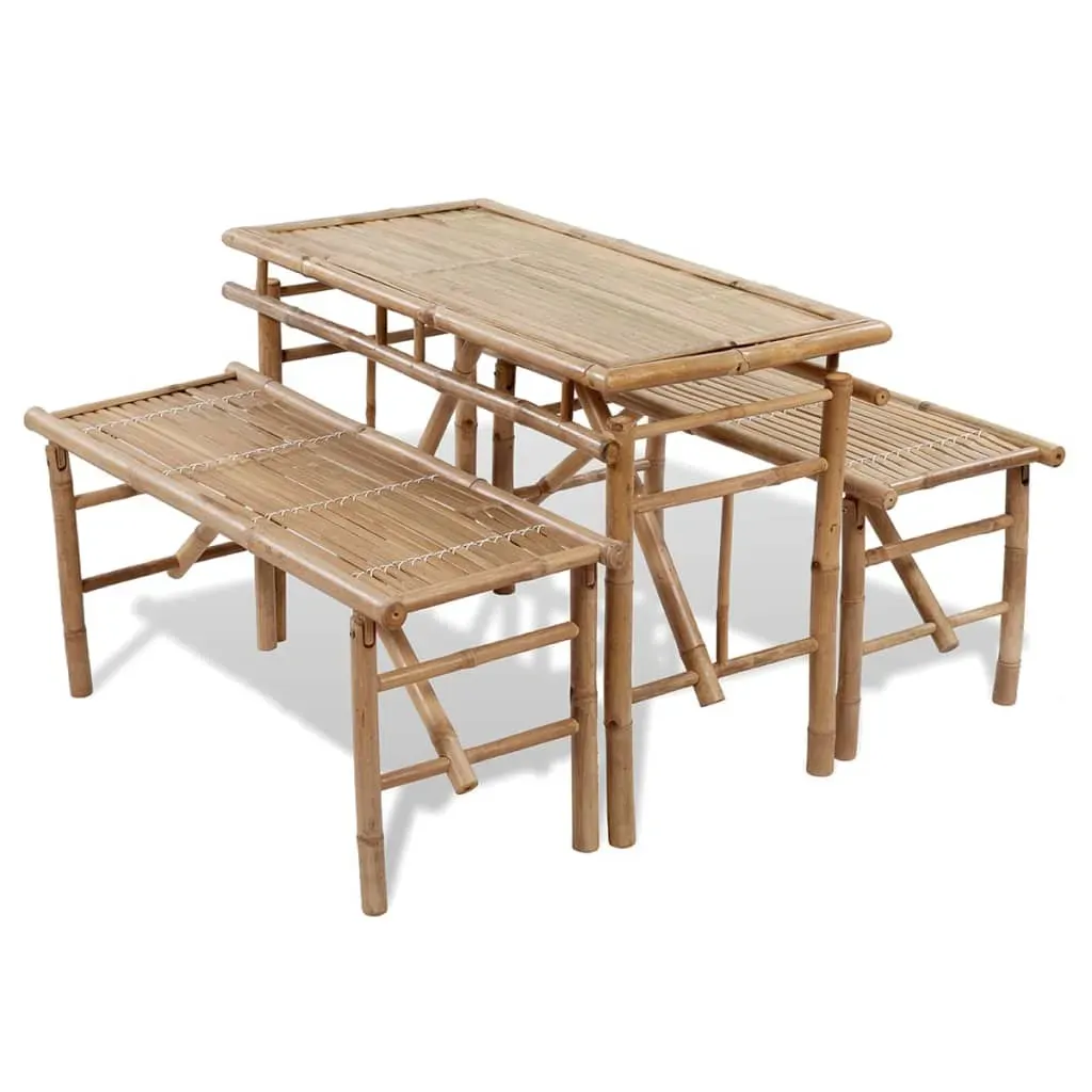 Beer Table with 2 Benches 100 cm Bamboo Beer Table with 2 Benches 100 cm Bamboo