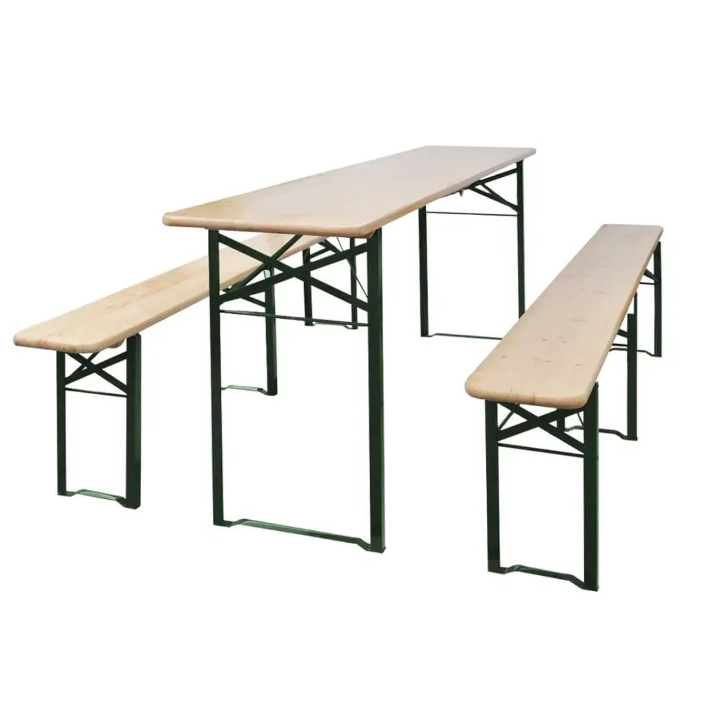Folding Beer Table with 2 Benches 220 cm Fir Wood Folding Beer Table with 2 Benches 220 cm Fir Wood