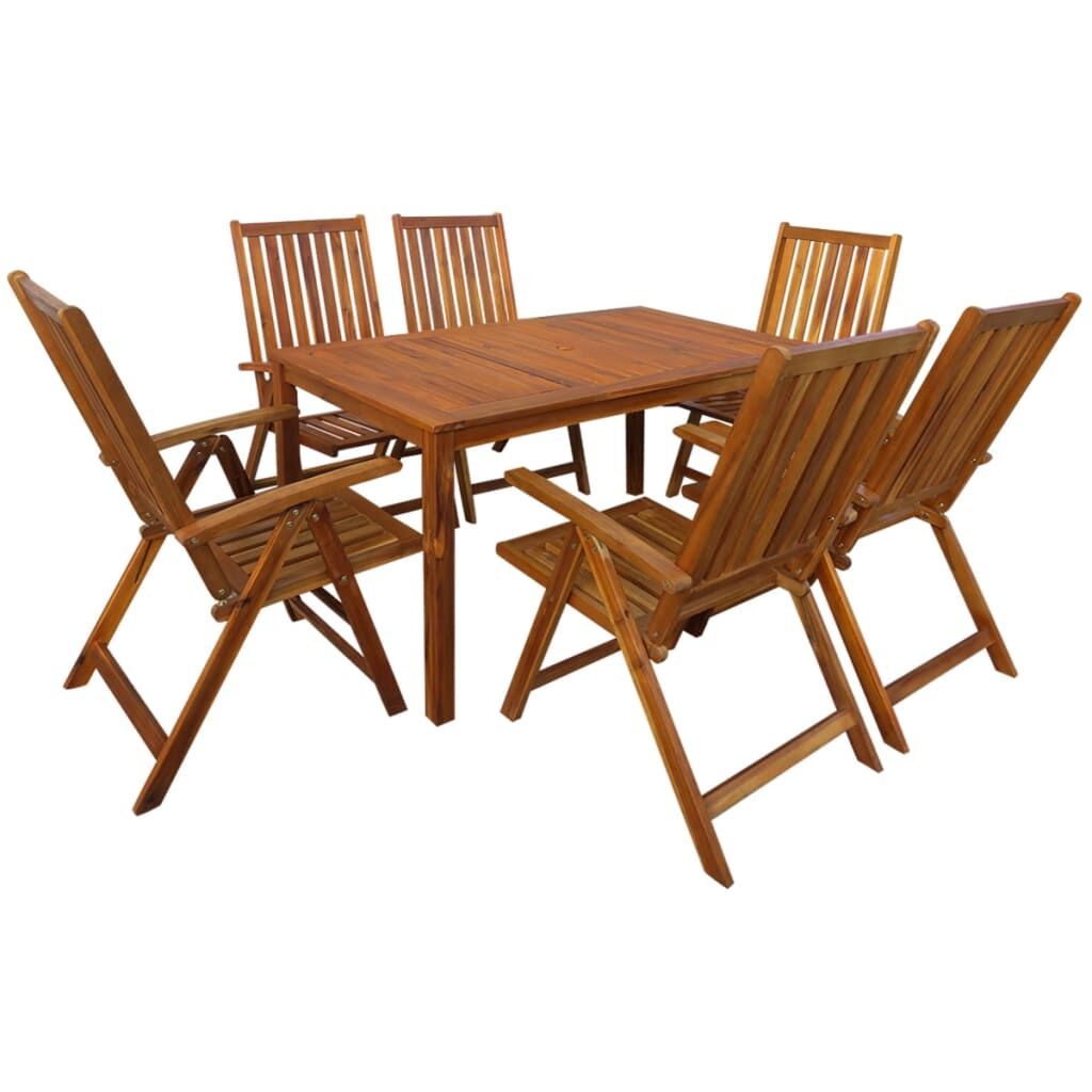 7 Piece Outdoor Dining Set Solid Acacia Wood 7 Piece Outdoor Dining Set Solid Acacia Wood
