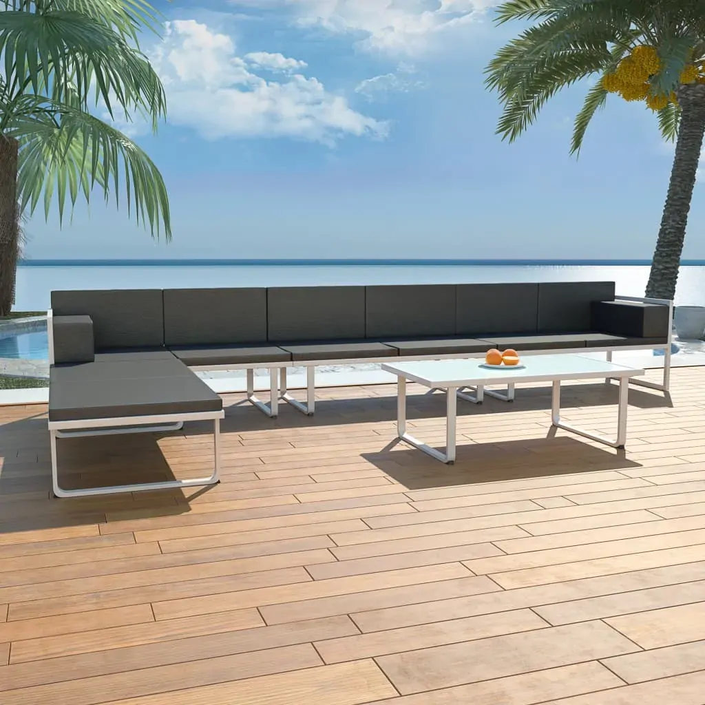 5 Piece Garden Lounge Set Textilene Aluminium Black 5 Piece Garden Lounge Set Textilene Aluminium Black