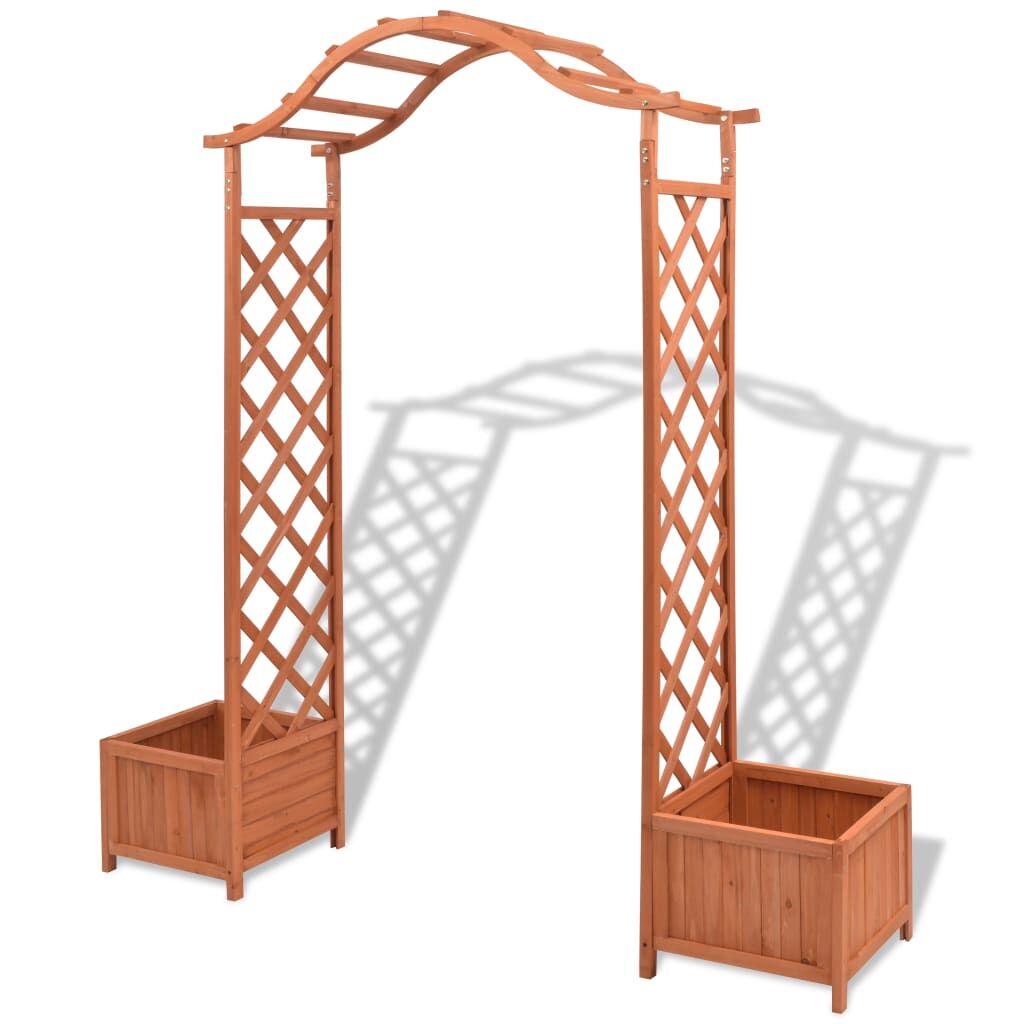Trellis Rose Arch with Planters 180x40x205 cm Trellis Rose Arch with Planters 180x40x205 cm
