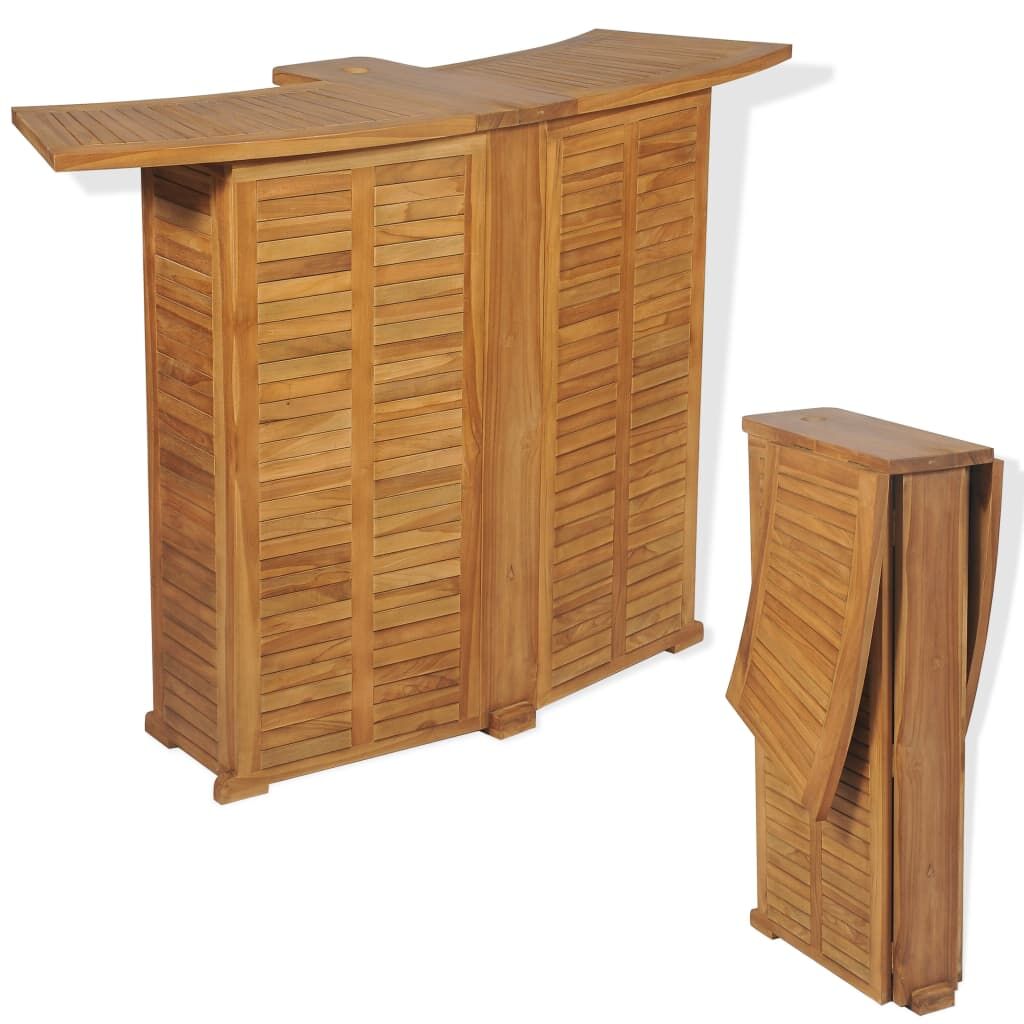 Folding Bar Table 155x53x105 cm Solid Teak Wood Folding Bar Table 155x53x105 cm Solid Teak Wood