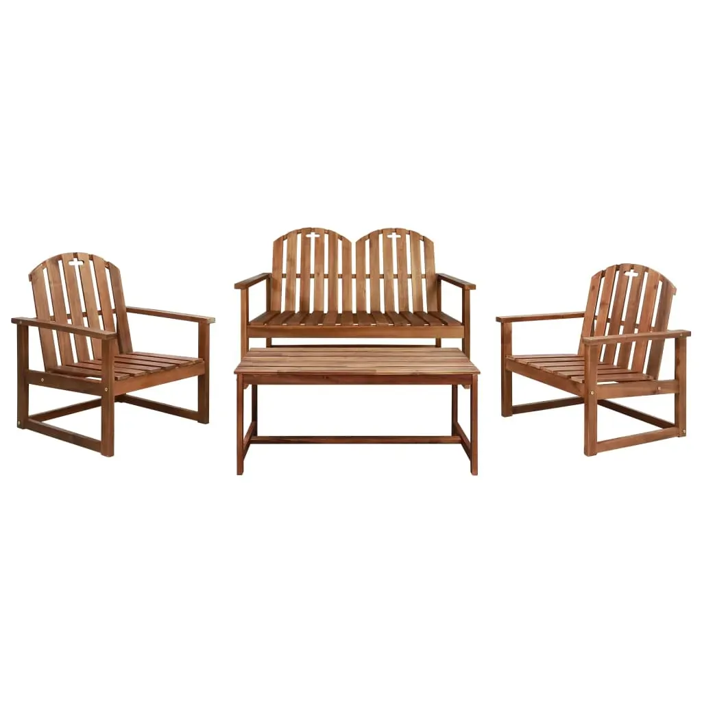4 Piece Outdoor Lounge Set Solid Acacia Wood 4 Piece Outdoor Lounge Set Solid Acacia Wood