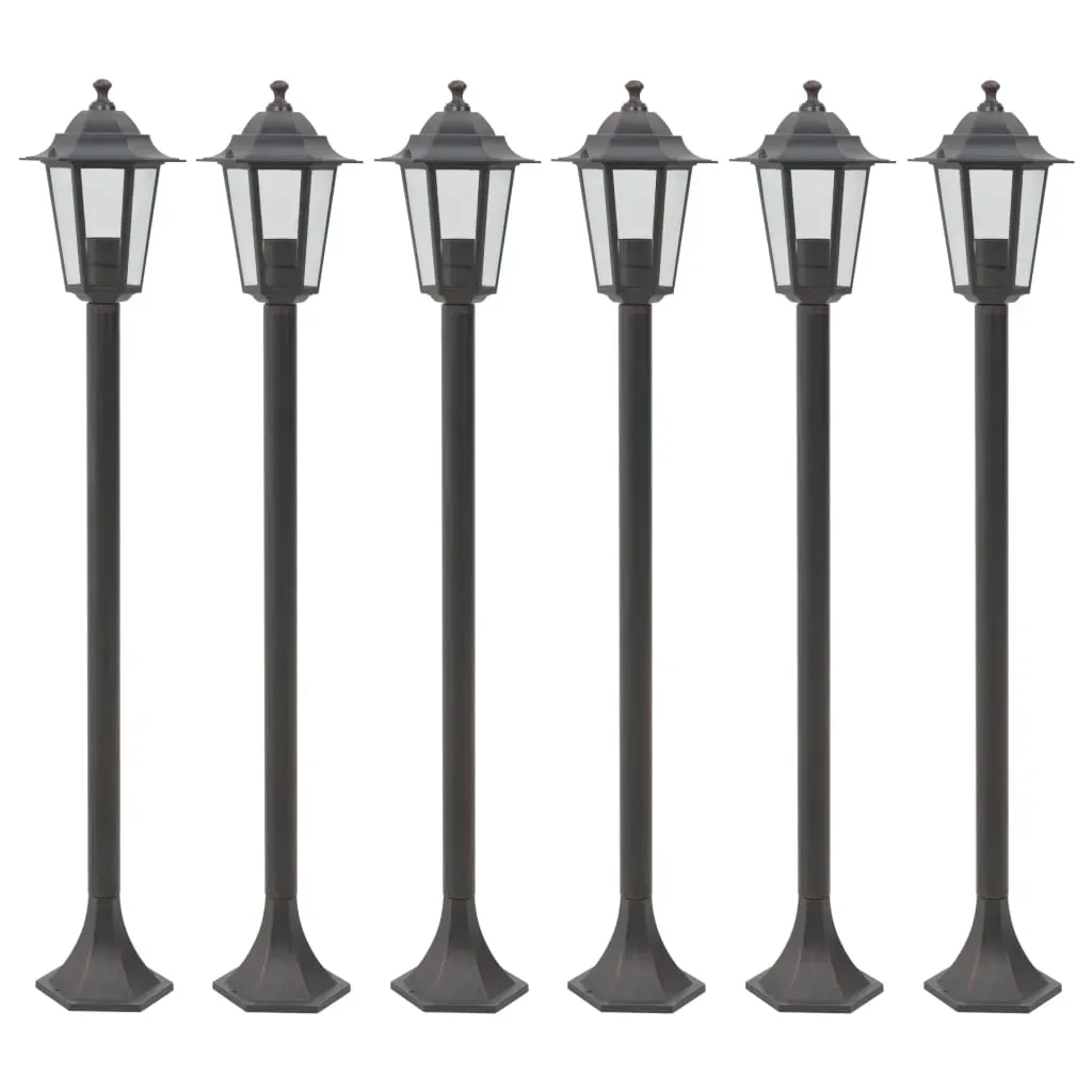 Garden Post Lights 6 pcs E27 110 cm Aluminium Bronze Garden Post Lights 6 pcs E27 110 cm Aluminium Bronze